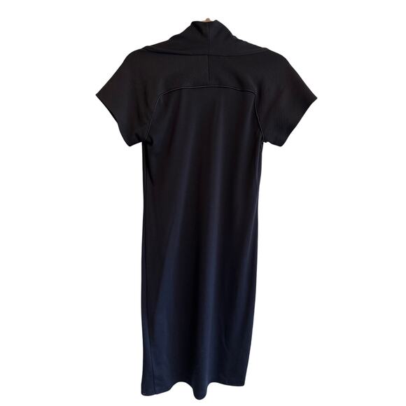 DVF Diane Von Furstenberg Nola Wool Cap Sleeve Cowl Neck Black Sheath Dress 10 - Picture 6 of 6